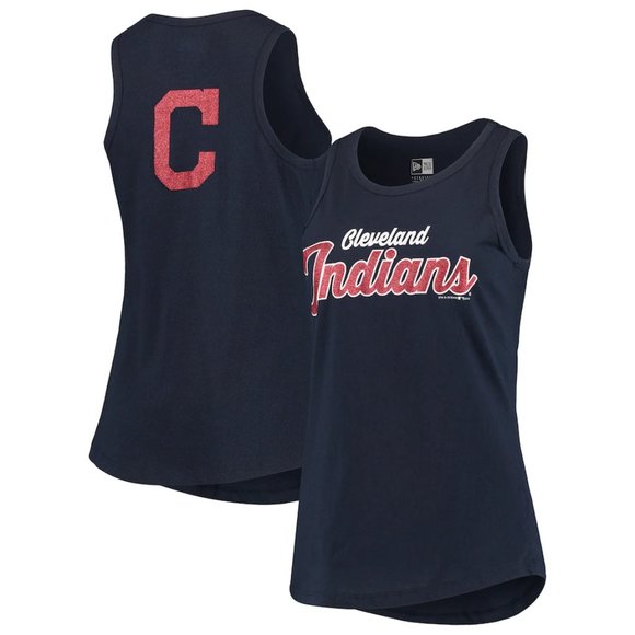 NWT Small Cleveland Indians New Era Women's Mesh Back Jersey Tank Top - Picture 2 of 5